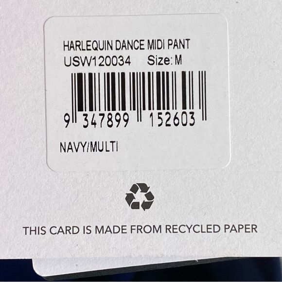 The Upside NWT Harlequin Dance Midi Leggings 8 M High Waist Color Block Athletic - Picture 10 of 13